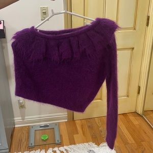 One shoulder purple top